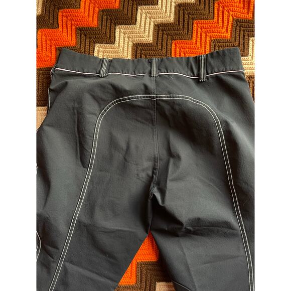 Irideon Black With Pink Piping Knee Patch Riding Breeches - sz L - Picture 9 of 9